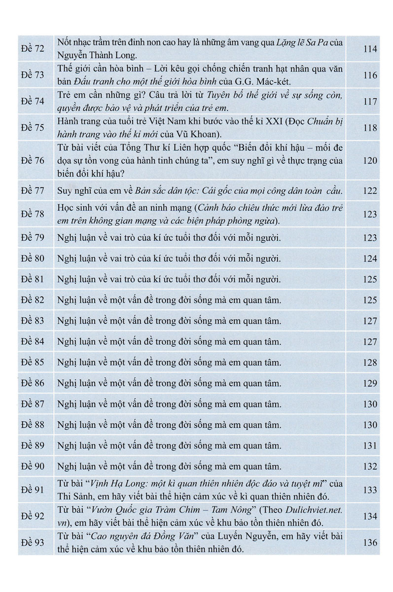 100 BÀI LÀM VĂN HAY LỚP 9 (Biên soạn theo chương trình GDPT mới)